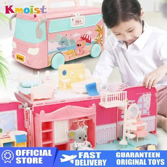  Koala Tour Bus Dollhouse Set Durable ABS Plastic -  ToylandEU™