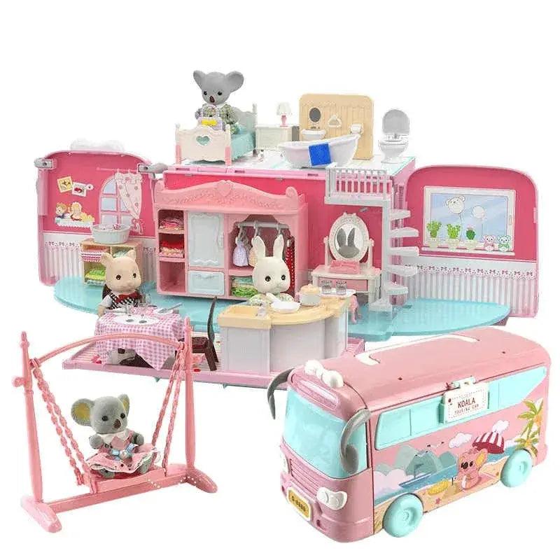  Koala Tour Bus Dollhouse Set Durable ABS Plastic -  ToylandEU™