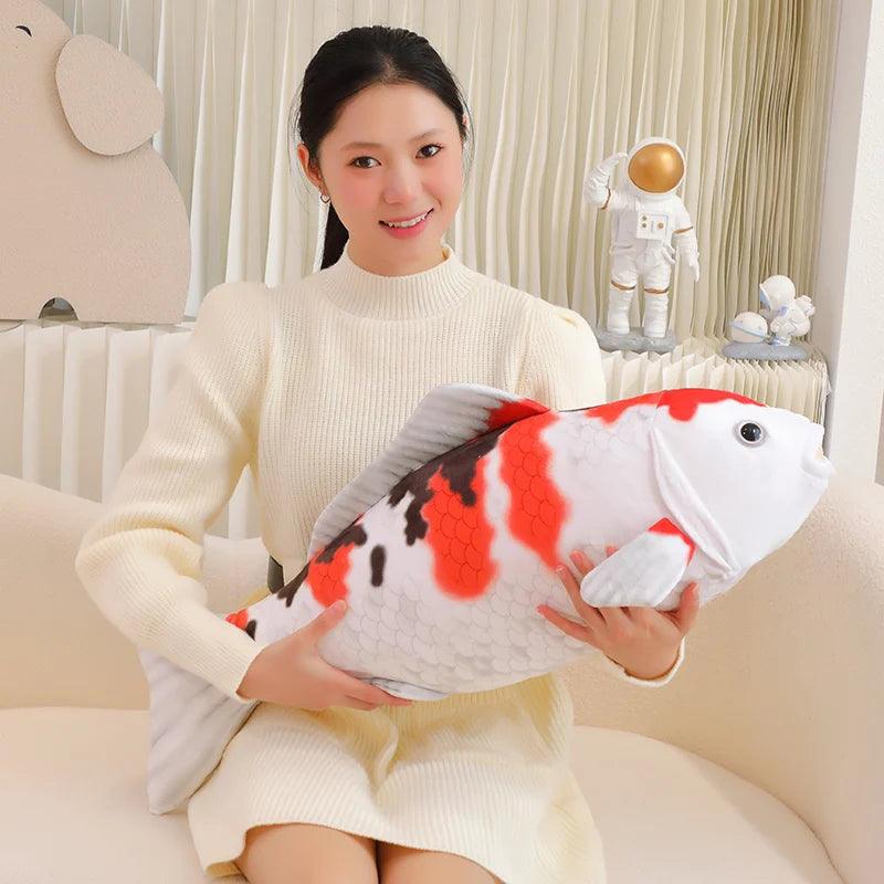  Koi Fish Plush Pillow 75cm Soft PP Cotton Kids Decor 