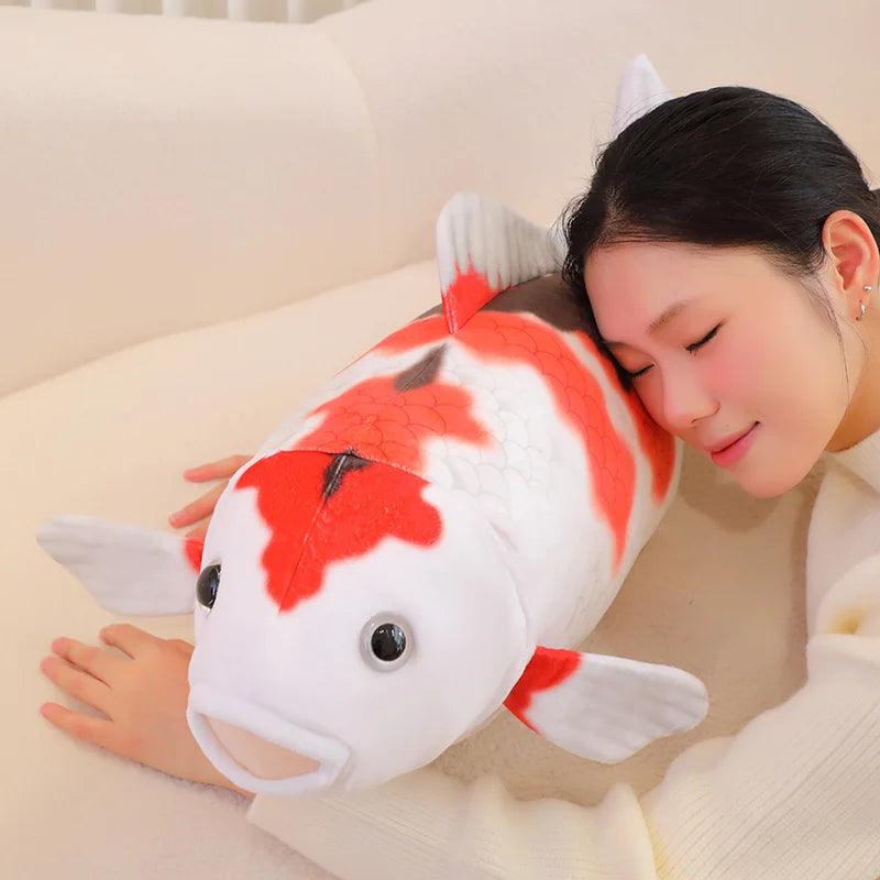  Koi Fish Plush Pillow 75cm Soft PP Cotton Kids Decor 