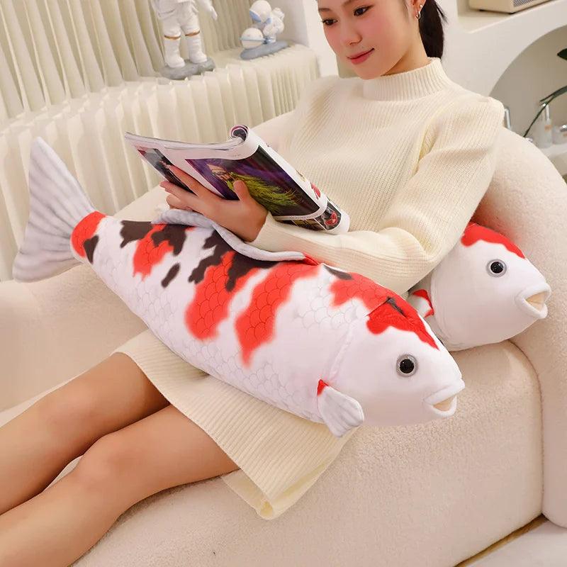  Koi Fish Plush Pillow 75cm Soft PP Cotton Kids Decor 