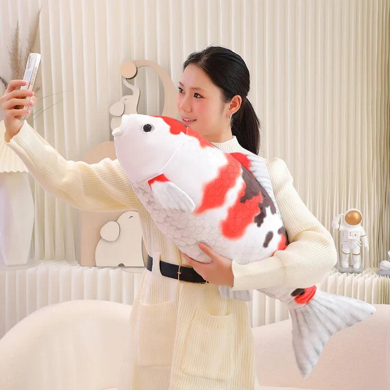  Koi Fish Plush Pillow 75cm Soft PP Cotton Kids Decor 