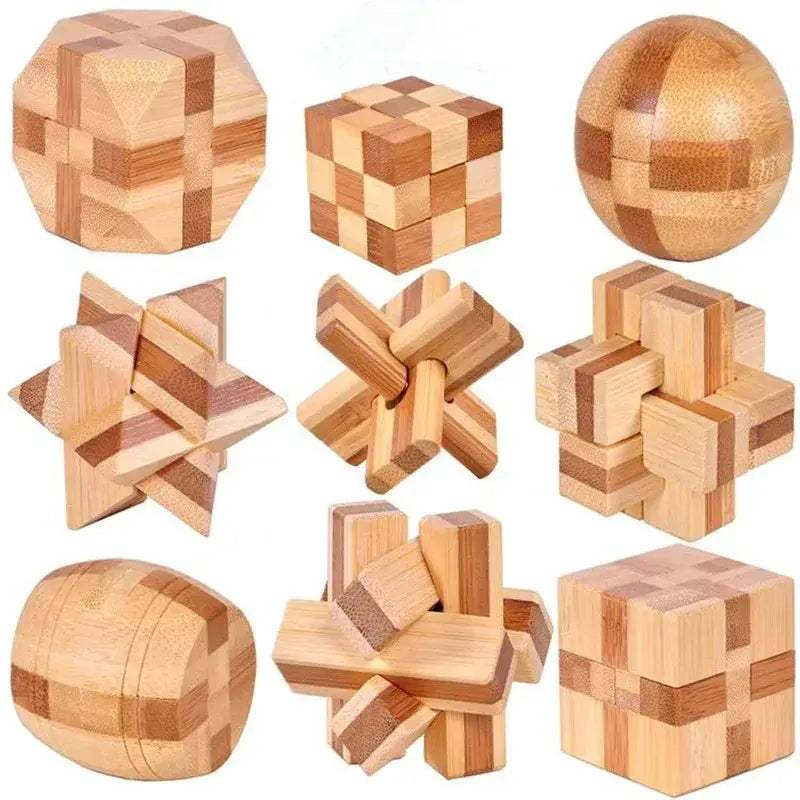 Kongming Lock Bamboo Puzzle 3D Brain Teaser Educational Gift - ToylandEU