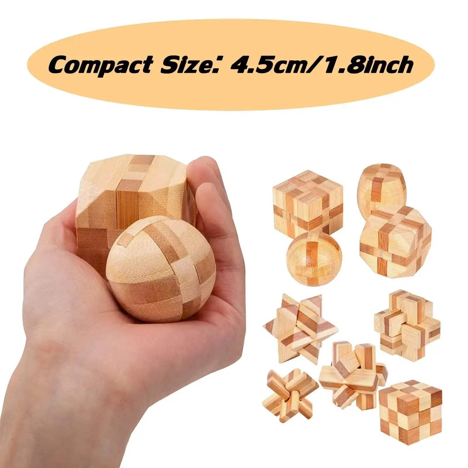 Kongming Lock Bamboo Puzzle 3D Brain Teaser Educational Gift - ToylandEU