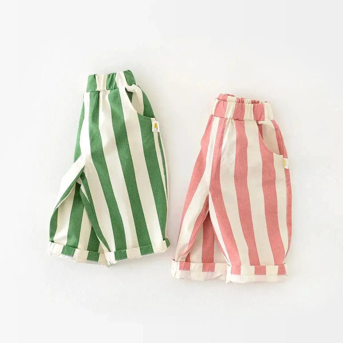  Korean Style High Waist Kids Stripe Pants Elastic -  ToylandEU™