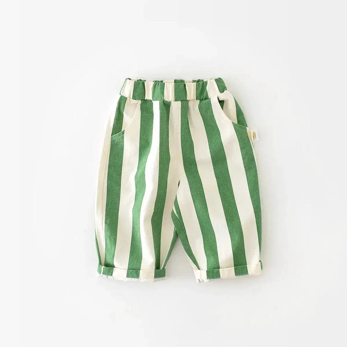  Korean Style High Waist Kids Stripe Pants Elastic -  ToylandEU™