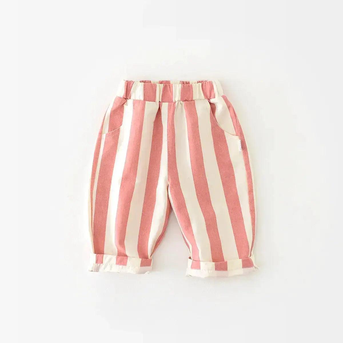  Korean Style High Waist Kids Stripe Pants Elastic -  ToylandEU™