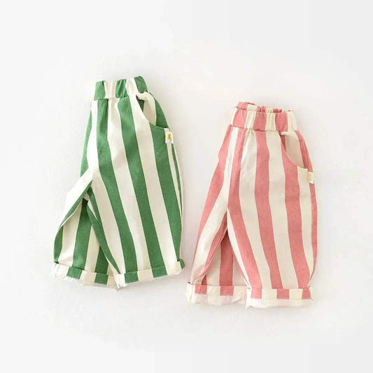  Korean Style High Waist Kids Stripe Pants Elastic -  ToylandEU™