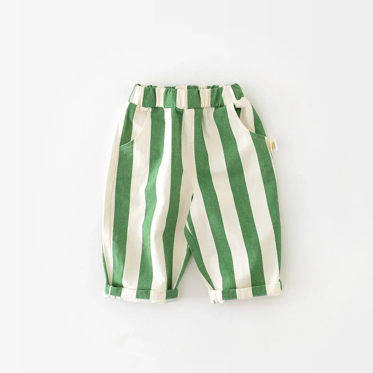Korean Style High Waist Kids Stripe Pants For Everyday Wear - ToylandEU