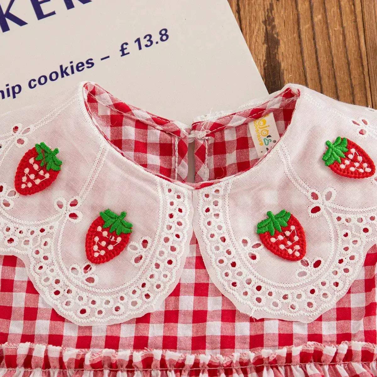 Korean Style Toddler Dress Red Strawberry Embroidery Sleeveless - ToylandEU