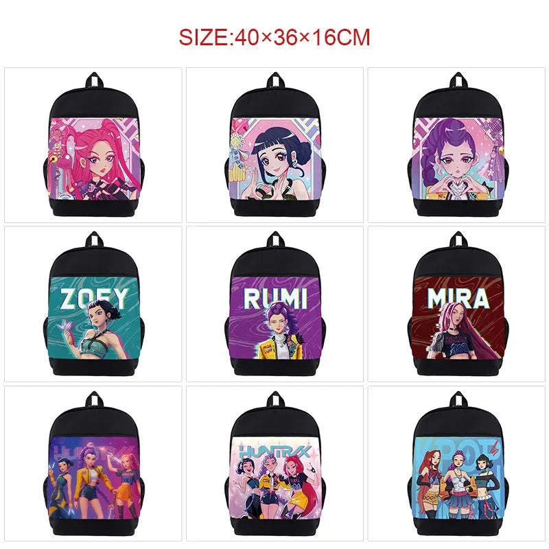 Kpop Backpack Nylon Cartoon Print Figures For Students - ToylandEU