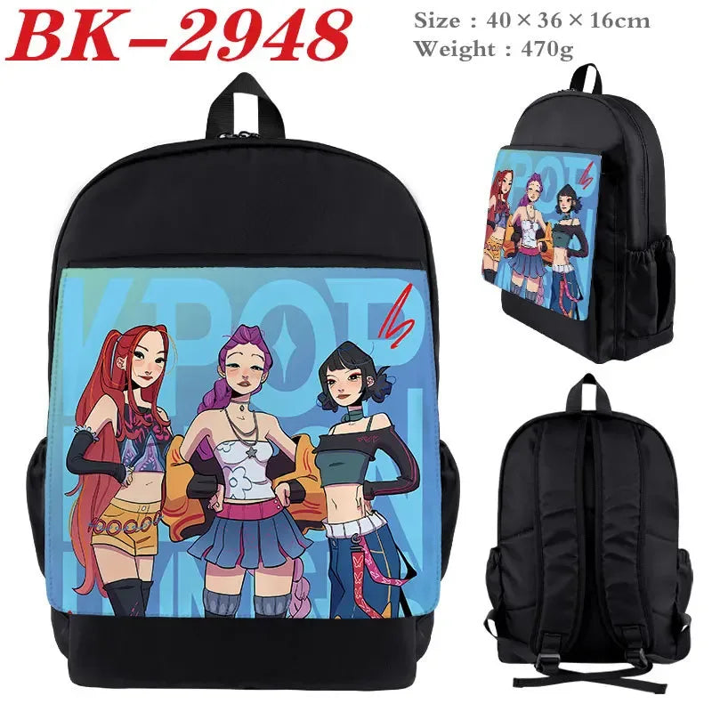 Kpop Backpack Nylon Cartoon Print Figures For Students - ToylandEU