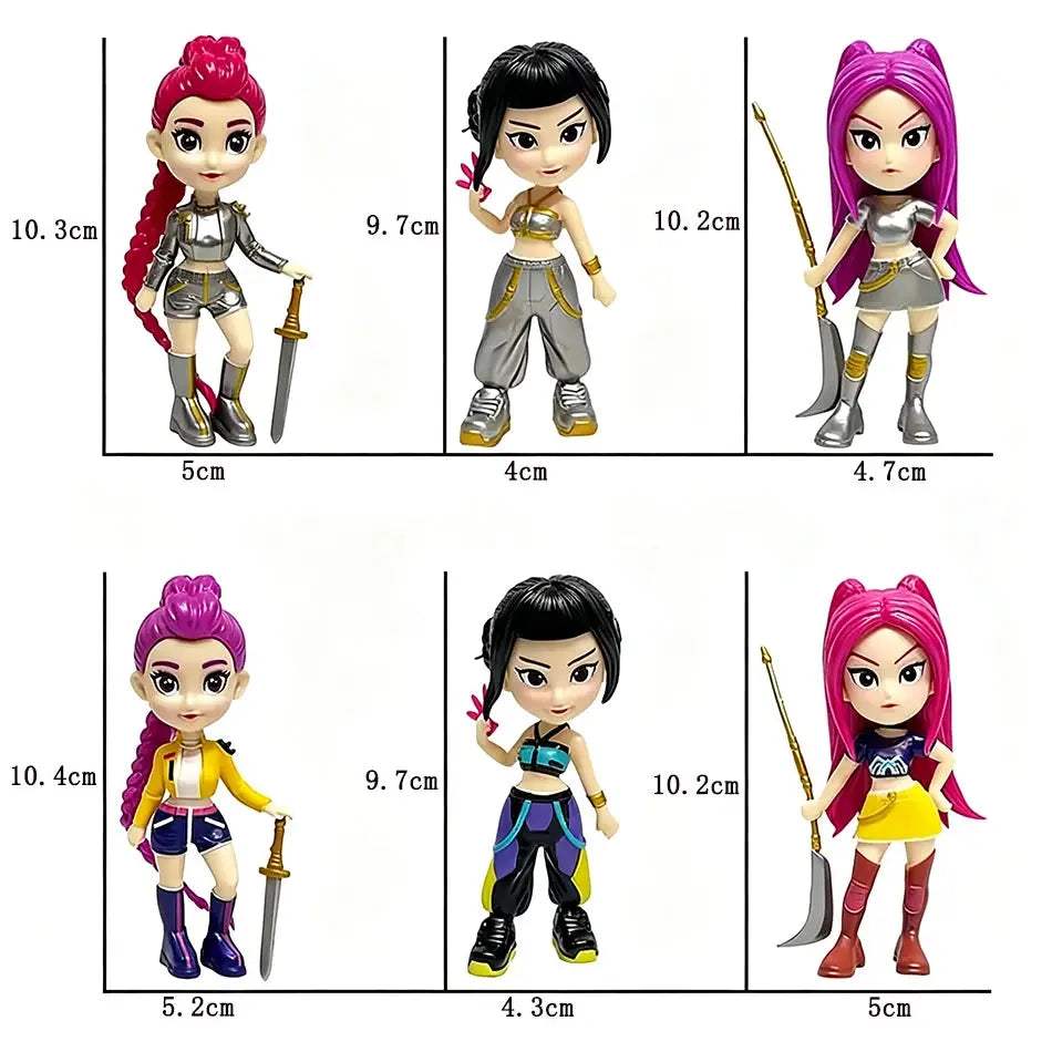  Kpop Demon Hunter Chibi Figure Set With Weapons -  ToylandEU™