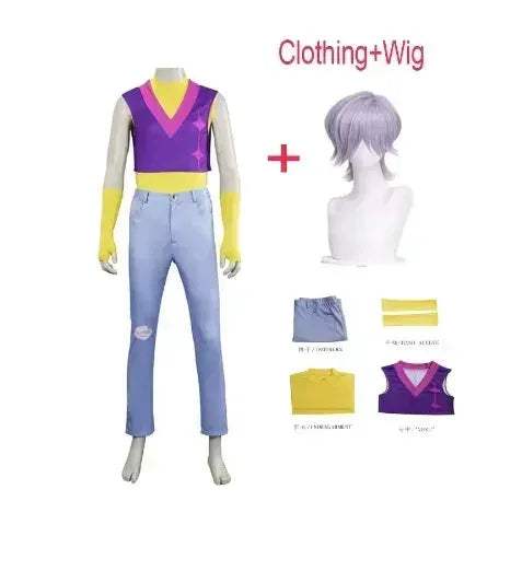 Kpop Idol Anime Cosplay Costume Set Purple Vest Stage Ready - ToylandEU
