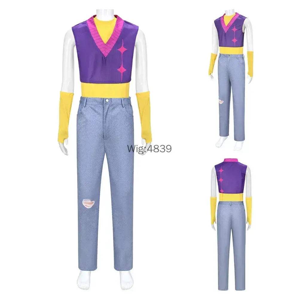 Kpop Idol Anime Cosplay Costume Set Purple Vest Stage Ready - ToylandEU