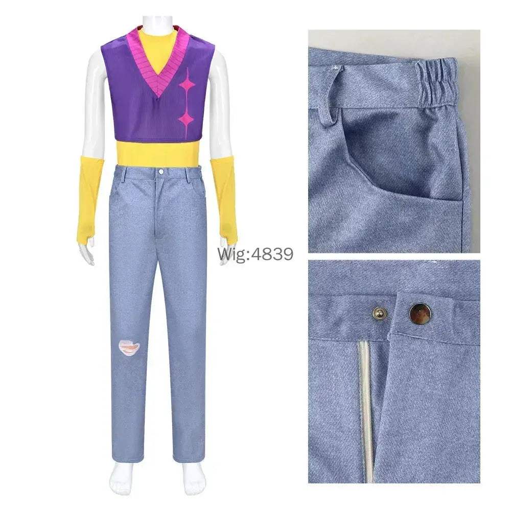 Kpop Idol Anime Cosplay Costume Set Purple Vest Stage Ready - ToylandEU