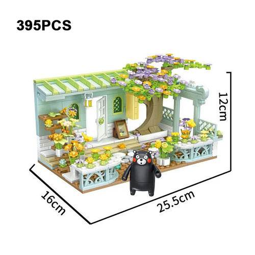 Kumamon Bear City Building Blocks Set with LED Lights & Sakura Vibes - ToylandEU
