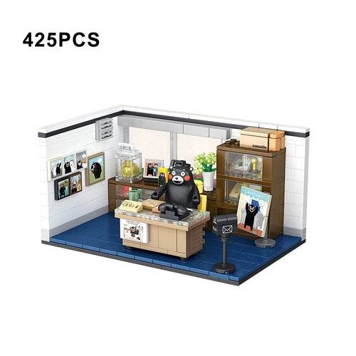 Kumamon Bear City Building Blocks Set with LED Lights & Sakura Vibes - ToylandEU