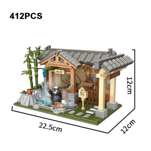 Kumamon Bear City Building Blocks Set with LED Lights & Sakura Vibes - ToylandEU