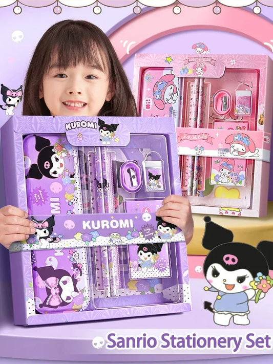 Kuromi Sanrio Stationery Set 12Pcs Pencils Erasers Rulers Gift - ToylandEU