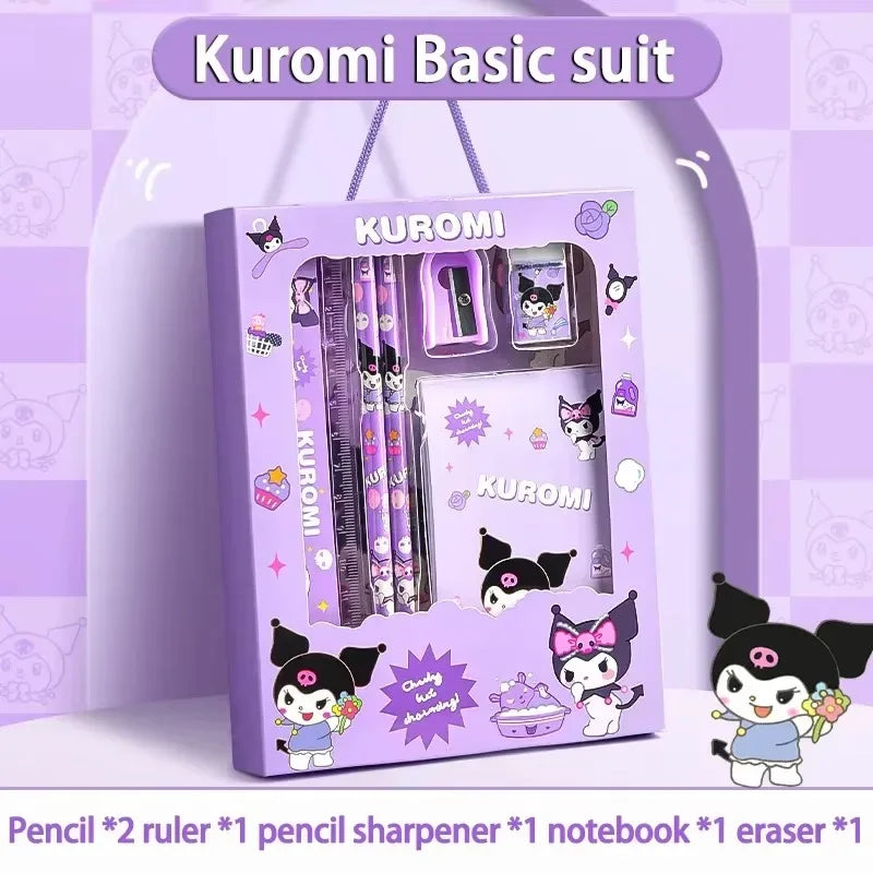 Kuromi Sanrio Stationery Set 12Pcs Pencils Erasers Rulers Gift - ToylandEU