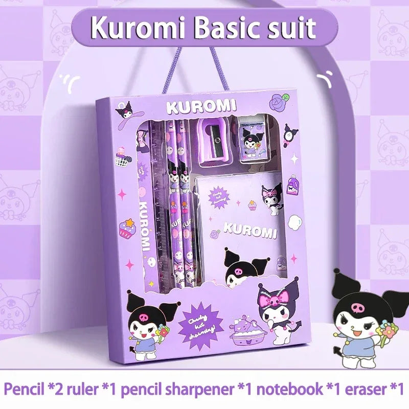 Kuromi Sanrio Stationery Set 12Pcs Pencils Erasers Rulers Gift - ToylandEU