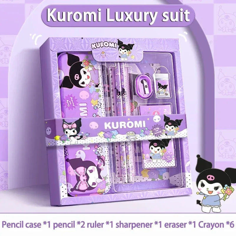 Kuromi Sanrio Stationery Set 12Pcs Pencils Erasers Rulers Gift - ToylandEU