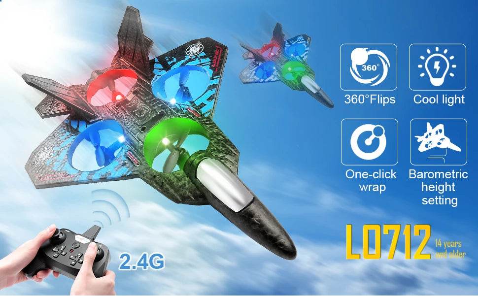L0712 RC Plane 2.4G Remote Control Aircraft Glider for Kids - ToylandEU