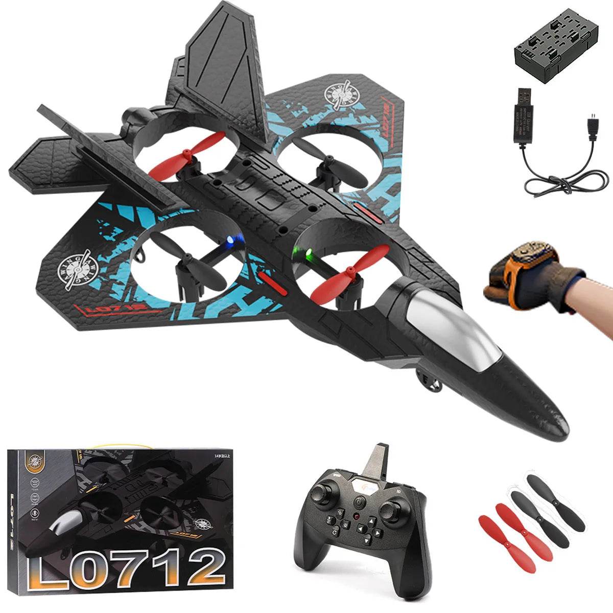 L0712 RC Plane 2.4G Remote Control Aircraft Glider for Kids - ToylandEU