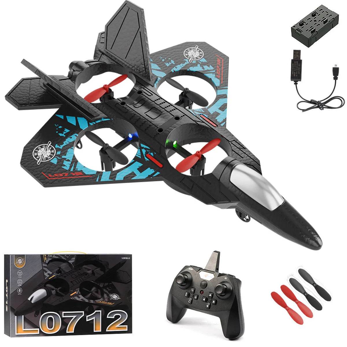 L0712 RC Plane 2.4G Remote Control Aircraft Glider for Kids - ToylandEU