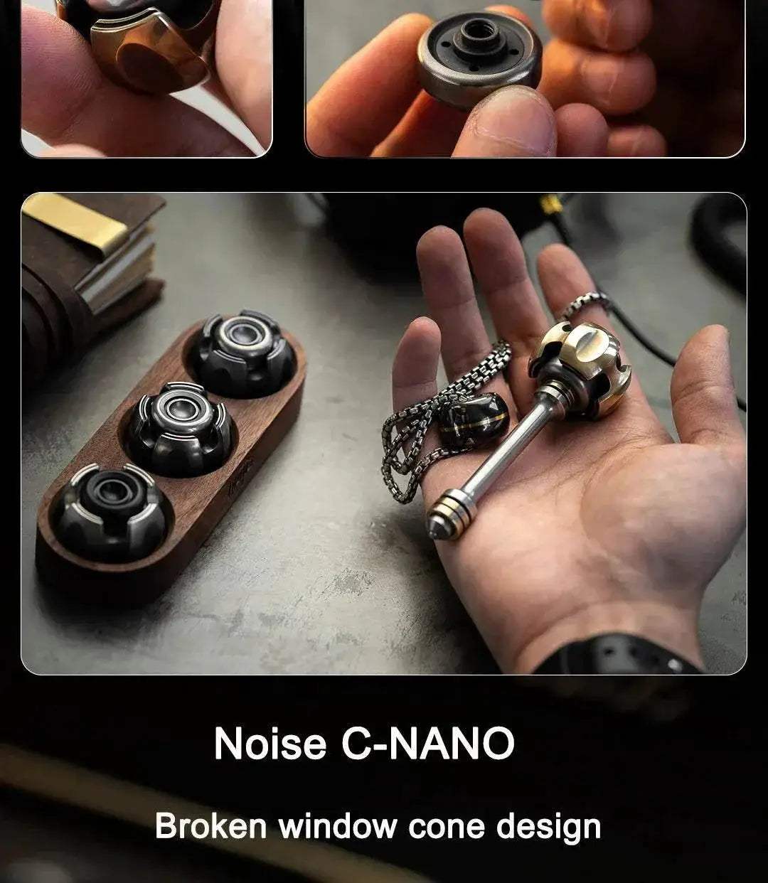 LAUTIE Fingertip Gyro NOIZ C-NANO EDC Out Of Print Decompression Luminous Metal Fidget Toy - ToylandEU