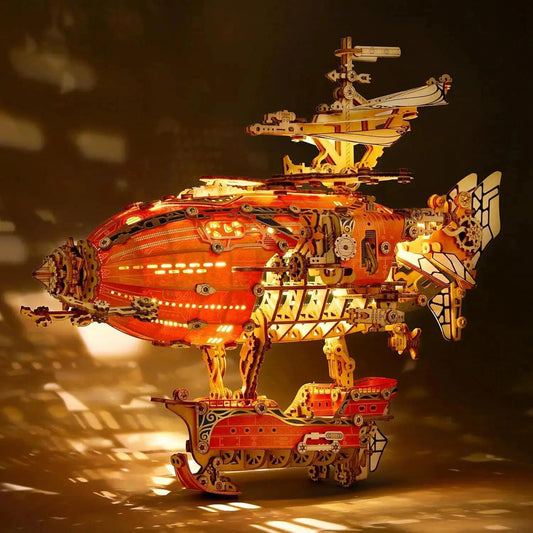  LED 3D Wood Puzzle Steampunk Airship Kit With Lights -  ToylandEU™