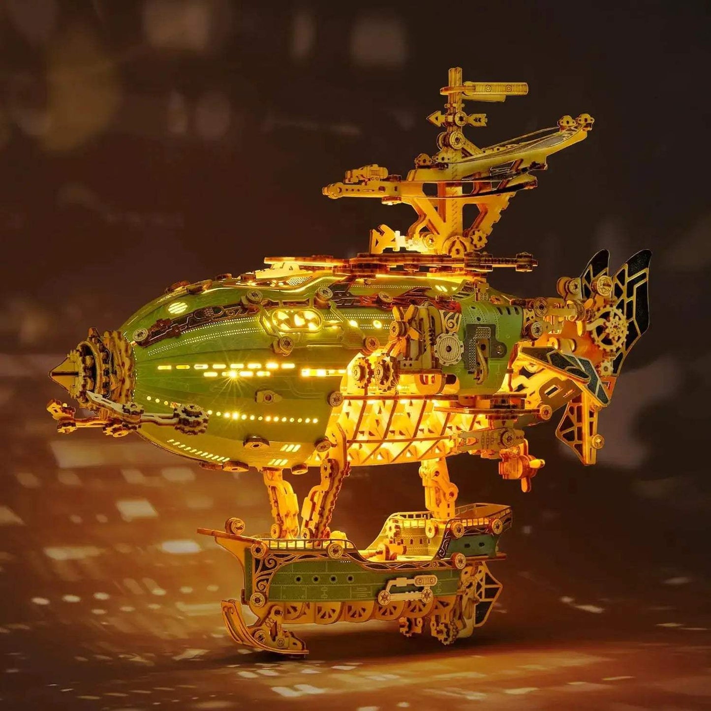  LED 3D Wood Puzzle Steampunk Airship Kit With Lights -  ToylandEU™