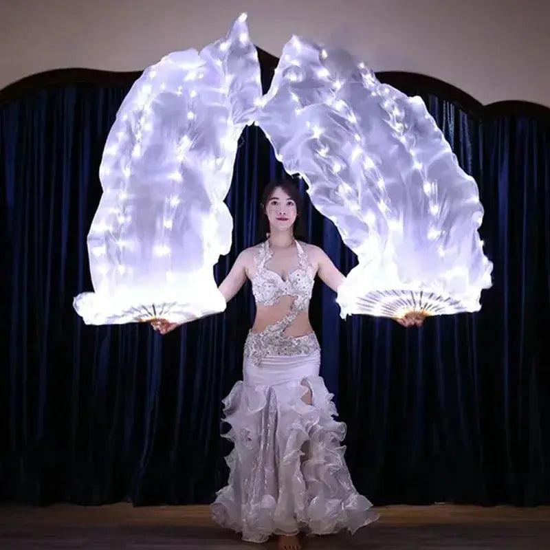  LED Silk Fans Belly Dancing 150cm Gradient Color Performance -  ToylandEU™