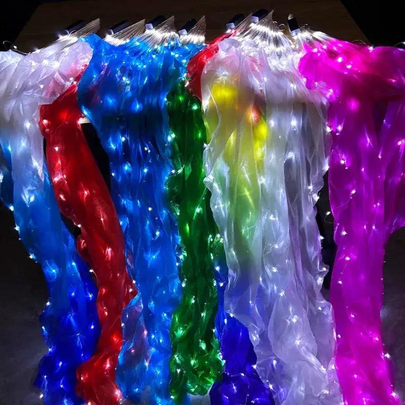  LED Silk Fans Belly Dancing 150cm Gradient Color Performance -  ToylandEU™
