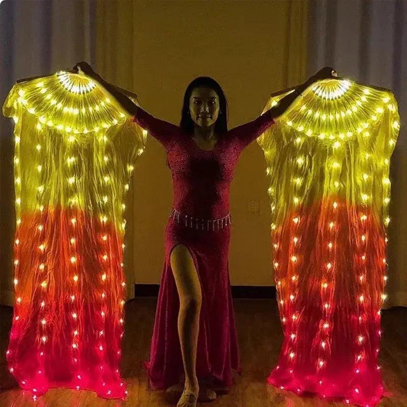  LED Silk Fans Belly Dancing 150cm Gradient Color Performance -  ToylandEU™
