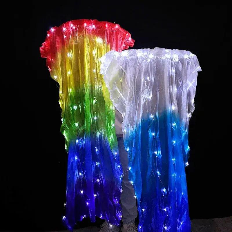  LED Silk Fans Belly Dancing 150cm Gradient Color Performance -  ToylandEU™