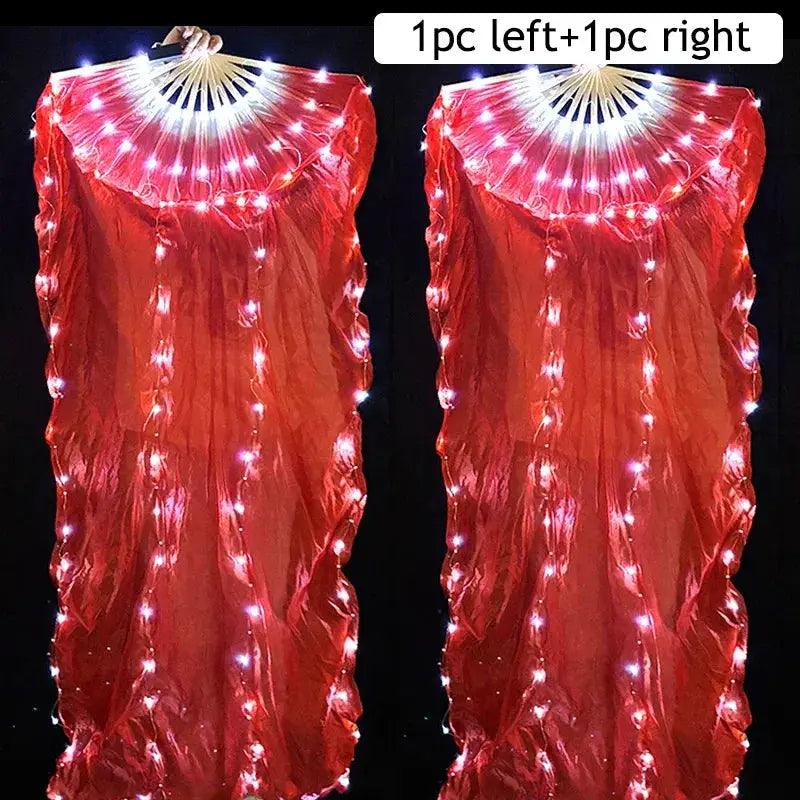  LED Silk Fans Belly Dancing 150cm Gradient Color Performance -  ToylandEU™