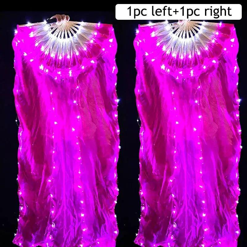  LED Silk Fans Belly Dancing 150cm Gradient Color Performance -  ToylandEU™
