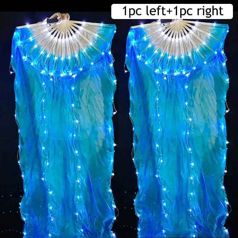  LED Silk Fans Belly Dancing 150cm Gradient Color Performance -  ToylandEU™