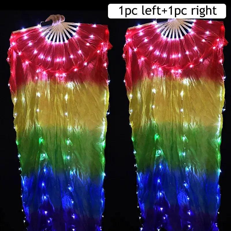  LED Silk Fans Belly Dancing 150cm Gradient Color Performance -  ToylandEU™