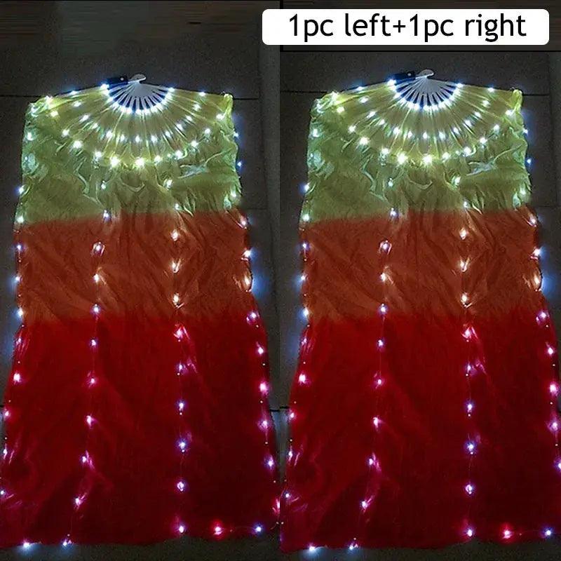  LED Silk Fans Belly Dancing 150cm Gradient Color Performance -  ToylandEU™