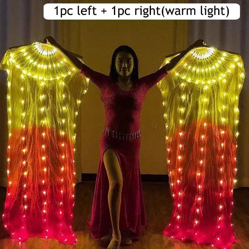  LED Silk Fans Belly Dancing 150cm Gradient Color Performance -  ToylandEU™