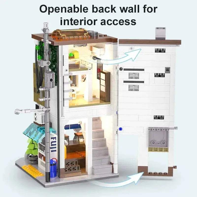 LED City Japanese Street View Building Blocks For Display - ToylandEU