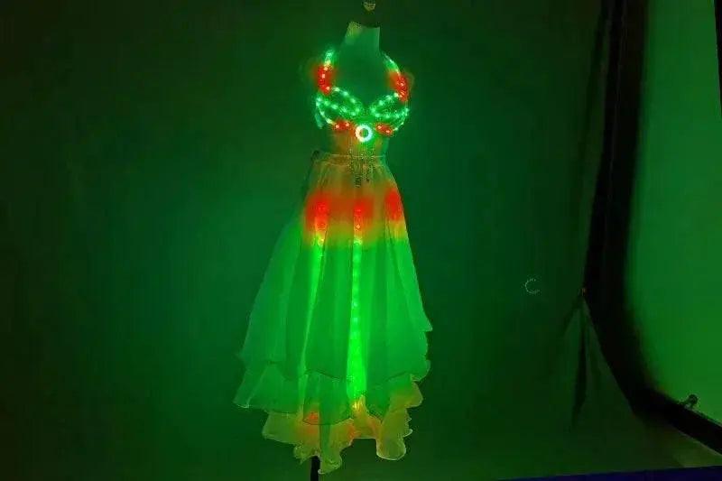  LED Color Lights Women Belly Dance Split Skirt Costume -  ToylandEU™