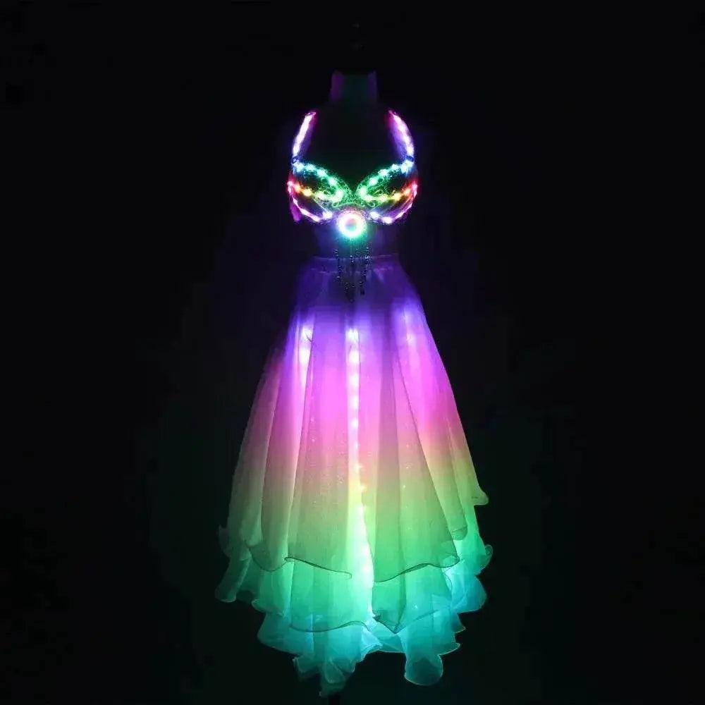  LED Color Lights Women Belly Dance Split Skirt Costumes -  ToylandEU™