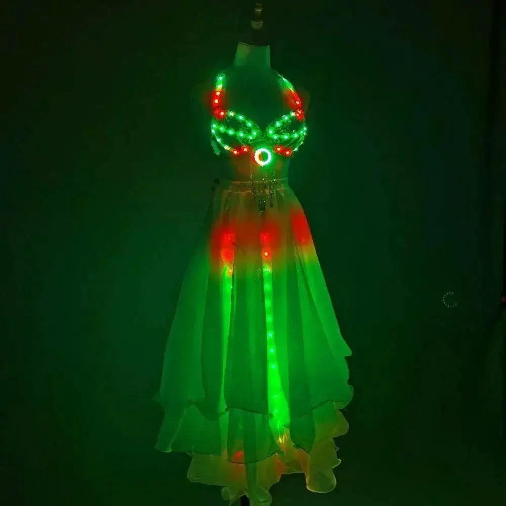  LED Color Lights Women Belly Dance Split Skirt Costumes -  ToylandEU™