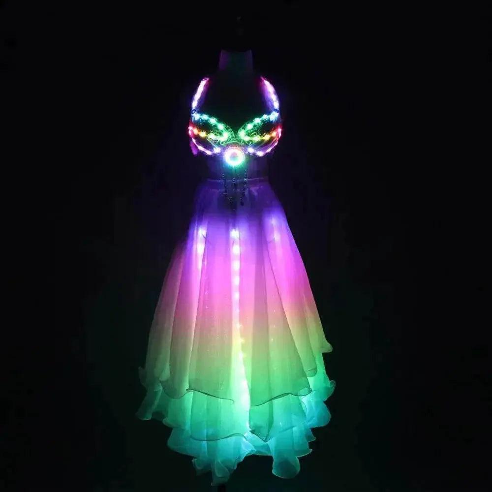  LED Color Lights Women Belly Dance Split Skirt Costumes -  ToylandEU™