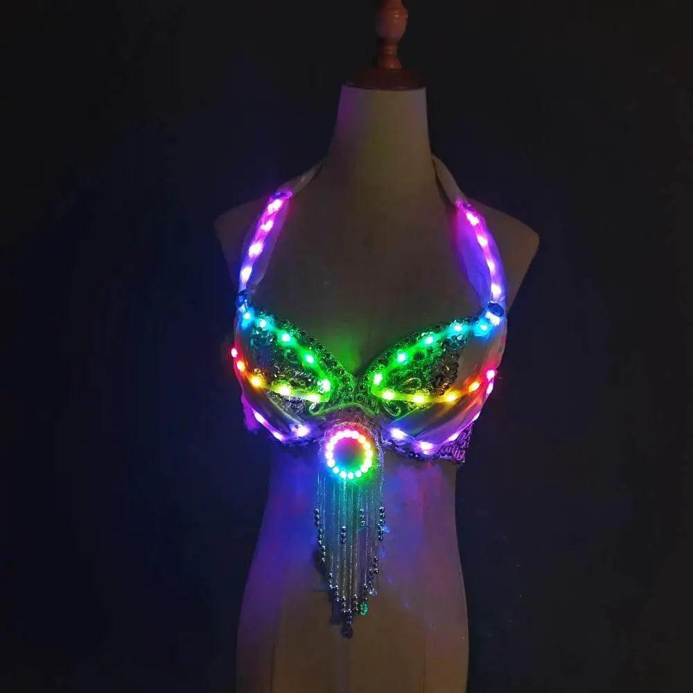  LED Color Lights Women Belly Dance Split Skirt Costumes -  ToylandEU™