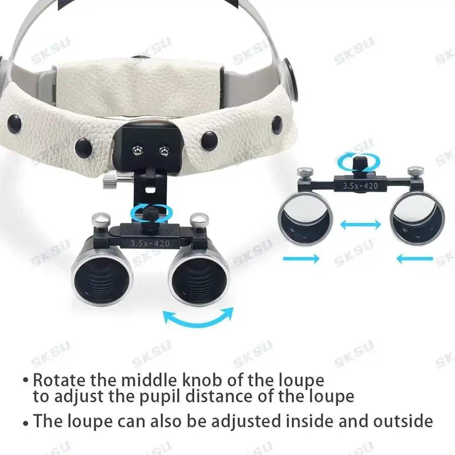 LED Dental Headlamp With Binocular Loupes Adjustable Brightness - ToylandEU